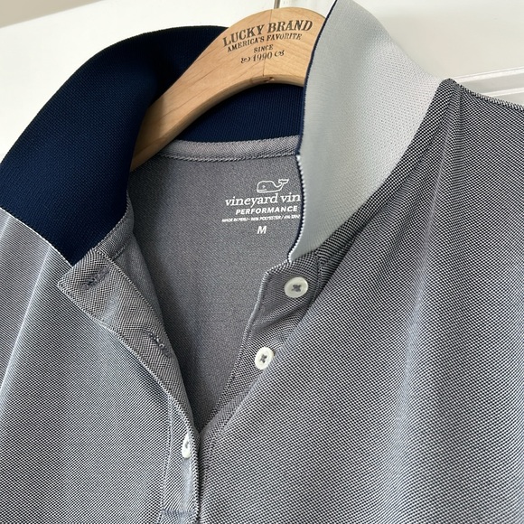 Vineyard Vines Performance Polo Shirt Silvery Blue Medium w MEASUREMENTS! - Picture 4 of 13